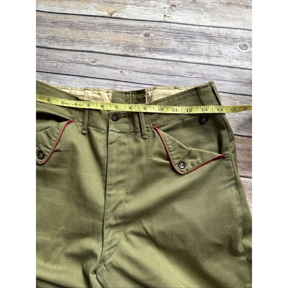 VINTAGE Boy Scouts Pants Youth 27 Green 1950s 50s Zip Fly Flap Pockets Lot of 2 - Picture 9 of 11